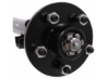 Dexter Trailer Axles - 7359765 3500 lbs 95 Inch Hub Face Spindles Only 80 Inch Spring Center No Drop or Lift No Hubs Leaf Spring Suspension Dexter EZ Lube Spindles Round trailer axle beam measures 95" from hub face to hub face (when hubs - sold separately - are mounted) and 80" from spring center to spring center. E-Z Lube spindles make it easy to lubricate bearings (sold separately).   Features:  Round axle beam acts as part of your trailer's suspension system Replace an axle on your trailer Fabricate a suspension to fit your application High-strength steel construction Bend in axle creates zero camber angle for even road-to-tread contact across the width of your trailer's tires Best for straight-line acceleration and steady, controlled towing Underslung design - spring seats welded to underside of axle for mounting leaf springs (sold separately) Low ride height makes it easier to load and unload your trailer Straight, E-Z Lube spindles - no drop Built-in grease zerks for simple lubrication Spring seats, brake flanges, and spindles are welded on Made in the USA   Specs:  Weight capacity: 3,500 lbs Hub-face-to-hub-face length: 95" Spring-center-to-spring-center length: 80" Tubing outer diameter: 2-3/8" Bearings (sold separately): Inner bearing: L68149 Outer bearing: L44649 Brake flange configuration: 4 bolt Limited 5-year warranty   Axle Dimensions Hub Face and Spring Center Measurements on Standard Trailer Axle  There are multiple ways to measure the length of an axle beam, but the hub-face-to-hub-face and spring-center-to-spring-center lengths are the most accurate. Hub face (A) refers to the length of the axle measured from the base of one wheel stud to the base of the wheel stud on the opposite side of the axle (when hubs are mounted on the beam).   The spring center (B) is the approximate width of your trailer. It is measured from the center of the spring seat on one side of the axle to the center of the seat on the other. This axle beam comes with the spring seats welded on.   If you are replacing your trailer's axle, you should be able to figure out which type you need by determining your trailer's capacity, the bolt pattern of your wheels, the brake type and the aforementioned lengths.   E-Z Lube Spindles Make Lubrication Simple The E-Z Lube spindles on this axle are meant to work with E-Z Lube-compatible hubs to make lubricating your bearings quick and easy. Each E-Z Lube spindle has a zerk fitting on the end. And every E-Z Lube hub comes with a grease cap that has an easy-to-remove rubber plug. Just pop out the plug on the cap to access the zerk on the spindle. When you inject grease into the zerk with a grease gun, the grease will flow to both the inner and outer bearings of the hub, lubricating the bearings and forcing out old, ineffective grease. Once you see new grease beginning to be pushed out, you know that your bearings are fully lubricated. This means that you can lubricate the bearings without the mess of taking apart the entire assembly.   Dexters Dexters are made of high-strength steel and come with spindles and spring seats welded on. The spring seats are attached to the underside of the axle so that the leaf springs (sold separately) can mount beneath the axle. The result of this underslung design is a trailer that rides a bit lower for quick and easy loading and unloading.   Each axle is manufactured to create a certain camber angle. This ensures that the angle of the wheels is correct for your towing needs. Because the primary concern when towing is maintaining controlled, in-line movement, each axle is made so that your trailer's tires will run along the pavement evenly, with contact across the width of the tread. The result is excellent straight-line acceleration for steady, in-line tracking. You might notice the bend near the center of the axle; this is what ensures the proper camber angle. Having the center ride a bit higher and the sides of the axle bent lower allows the axle to give just enough to compensate for the load. - Image 7