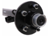 Dexter Trailer Axles - 7359765 3500 lbs 95 Inch Hub Face Spindles Only 80 Inch Spring Center No Drop or Lift No Hubs Leaf Spring Suspension Dexter EZ Lube Spindles Round trailer axle beam measures 95" from hub face to hub face (when hubs - sold separately - are mounted) and 80" from spring center to spring center. E-Z Lube spindles make it easy to lubricate bearings (sold separately).   Features:  Round axle beam acts as part of your trailer's suspension system Replace an axle on your trailer Fabricate a suspension to fit your application High-strength steel construction Bend in axle creates zero camber angle for even road-to-tread contact across the width of your trailer's tires Best for straight-line acceleration and steady, controlled towing Underslung design - spring seats welded to underside of axle for mounting leaf springs (sold separately) Low ride height makes it easier to load and unload your trailer Straight, E-Z Lube spindles - no drop Built-in grease zerks for simple lubrication Spring seats, brake flanges, and spindles are welded on Made in the USA   Specs:  Weight capacity: 3,500 lbs Hub-face-to-hub-face length: 95" Spring-center-to-spring-center length: 80" Tubing outer diameter: 2-3/8" Bearings (sold separately): Inner bearing: L68149 Outer bearing: L44649 Brake flange configuration: 4 bolt Limited 5-year warranty   Axle Dimensions Hub Face and Spring Center Measurements on Standard Trailer Axle  There are multiple ways to measure the length of an axle beam, but the hub-face-to-hub-face and spring-center-to-spring-center lengths are the most accurate. Hub face (A) refers to the length of the axle measured from the base of one wheel stud to the base of the wheel stud on the opposite side of the axle (when hubs are mounted on the beam).   The spring center (B) is the approximate width of your trailer. It is measured from the center of the spring seat on one side of the axle to the center of the seat on the other. This axle beam comes with the spring seats welded on.   If you are replacing your trailer's axle, you should be able to figure out which type you need by determining your trailer's capacity, the bolt pattern of your wheels, the brake type and the aforementioned lengths.   E-Z Lube Spindles Make Lubrication Simple The E-Z Lube spindles on this axle are meant to work with E-Z Lube-compatible hubs to make lubricating your bearings quick and easy. Each E-Z Lube spindle has a zerk fitting on the end. And every E-Z Lube hub comes with a grease cap that has an easy-to-remove rubber plug. Just pop out the plug on the cap to access the zerk on the spindle. When you inject grease into the zerk with a grease gun, the grease will flow to both the inner and outer bearings of the hub, lubricating the bearings and forcing out old, ineffective grease. Once you see new grease beginning to be pushed out, you know that your bearings are fully lubricated. This means that you can lubricate the bearings without the mess of taking apart the entire assembly.   Dexters Dexters are made of high-strength steel and come with spindles and spring seats welded on. The spring seats are attached to the underside of the axle so that the leaf springs (sold separately) can mount beneath the axle. The result of this underslung design is a trailer that rides a bit lower for quick and easy loading and unloading.   Each axle is manufactured to create a certain camber angle. This ensures that the angle of the wheels is correct for your towing needs. Because the primary concern when towing is maintaining controlled, in-line movement, each axle is made so that your trailer's tires will run along the pavement evenly, with contact across the width of the tread. The result is excellent straight-line acceleration for steady, in-line tracking. You might notice the bend near the center of the axle; this is what ensures the proper camber angle. Having the center ride a bit higher and the sides of the axle bent lower allows the axle to give just enough to compensate for the load. - Image 2