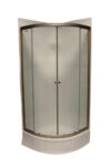 34″ Round Shower Door with Obscured Glass – Nickel